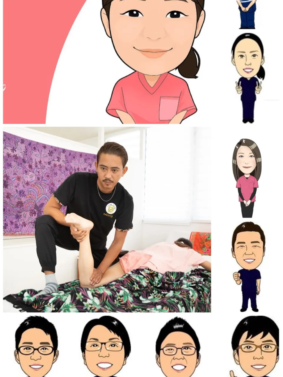 港北マッサージ10/16金曜 出勤スタッフはイラストのスタッ...